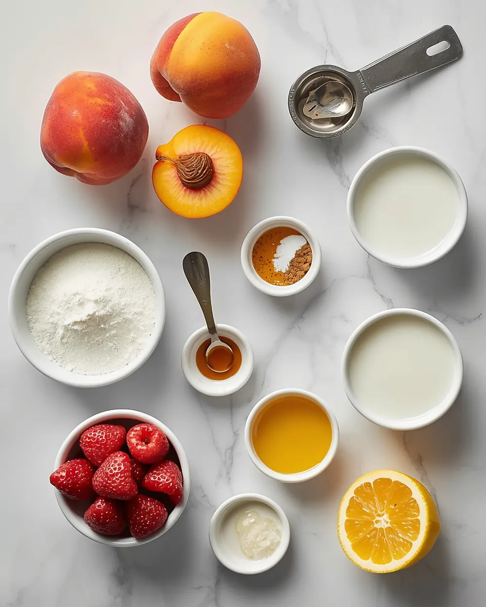 Ingredients for peaches cream popsicles cozy