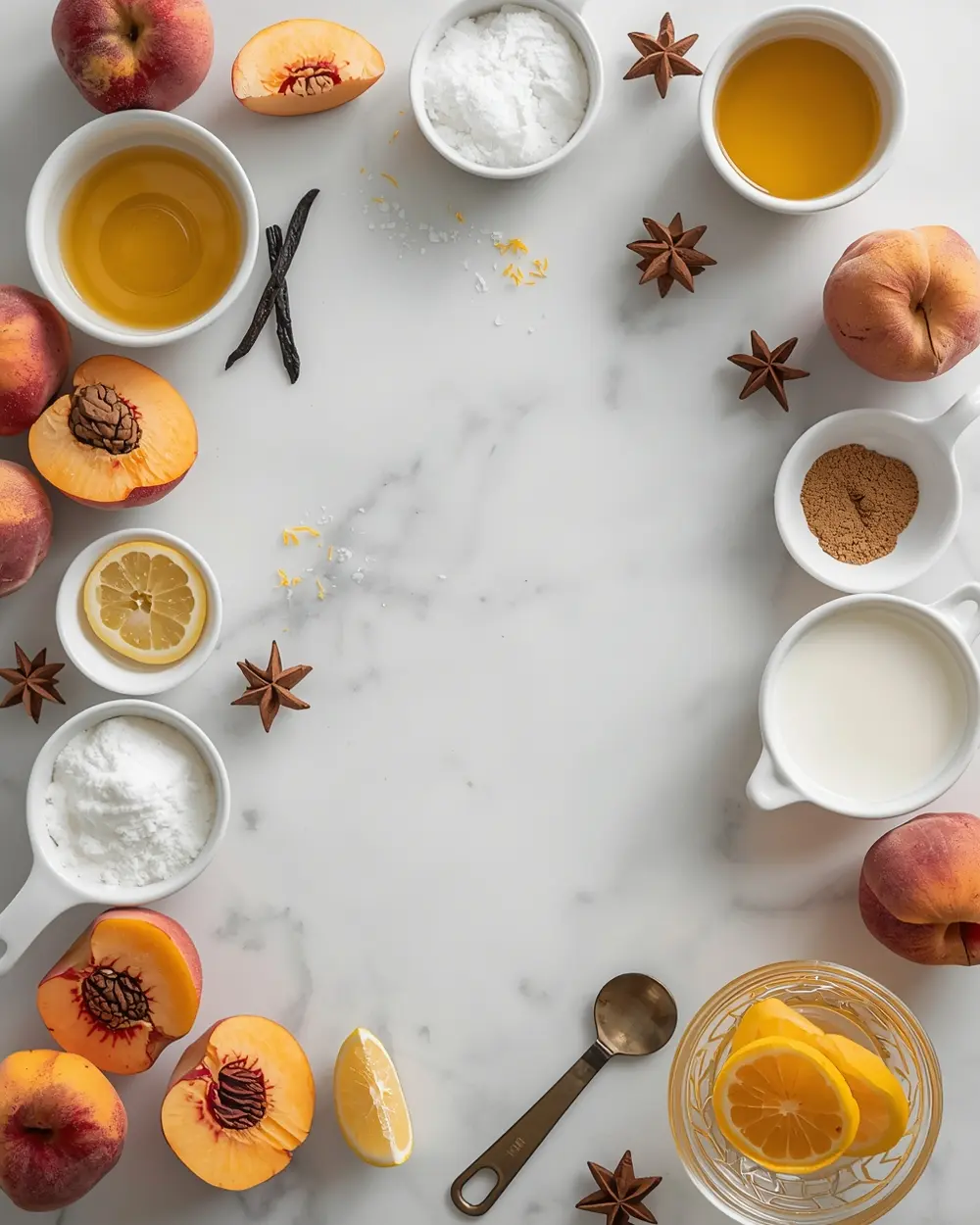 Ingredients for peaches cream popsicles cozy