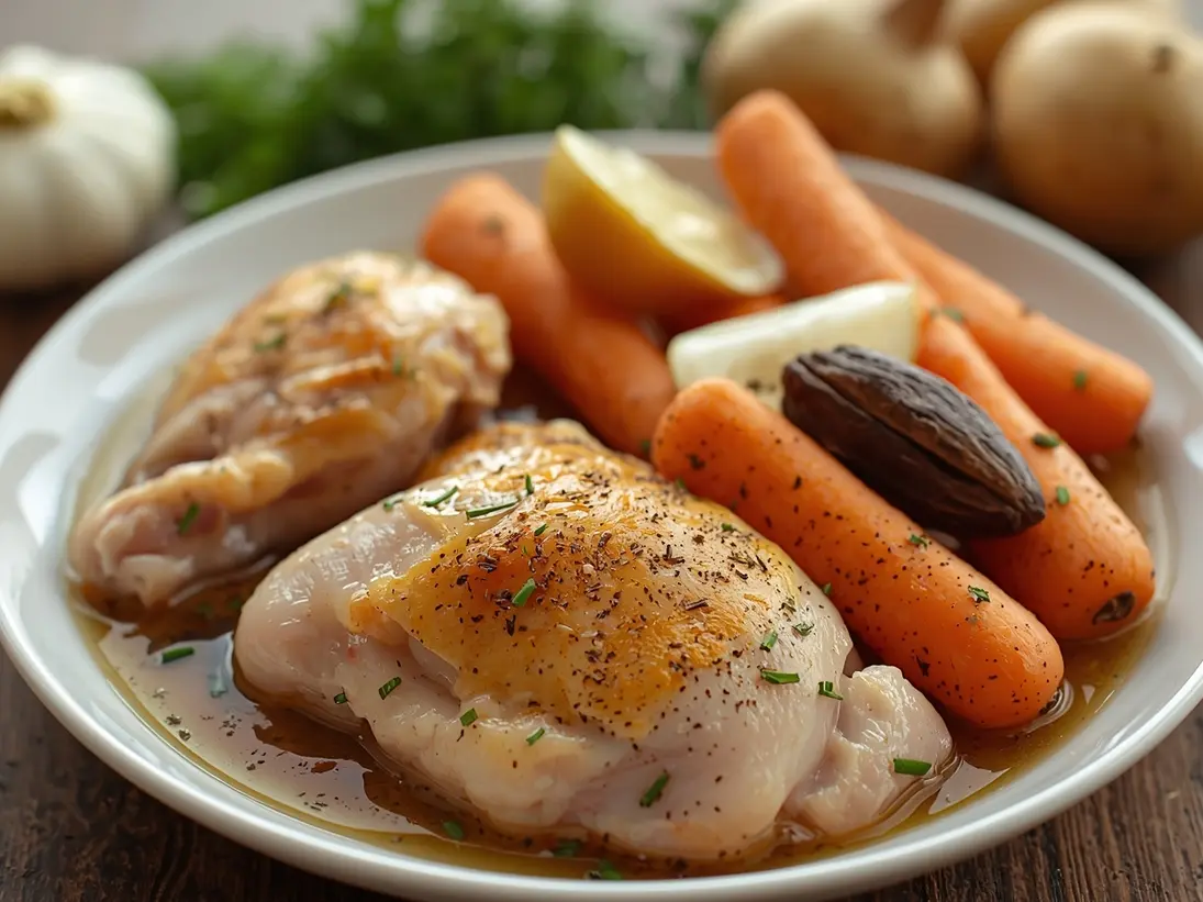 slow cooker chicken thighs ready to serve