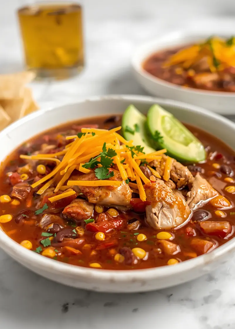 slow cooker chicken tortilla soup ready to serve