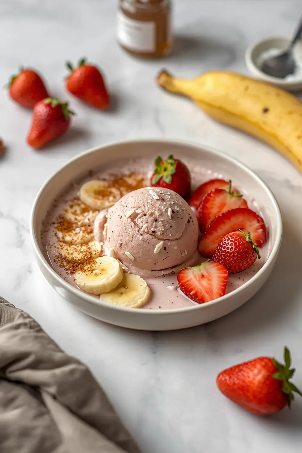 strawberry banana nice cream cozy