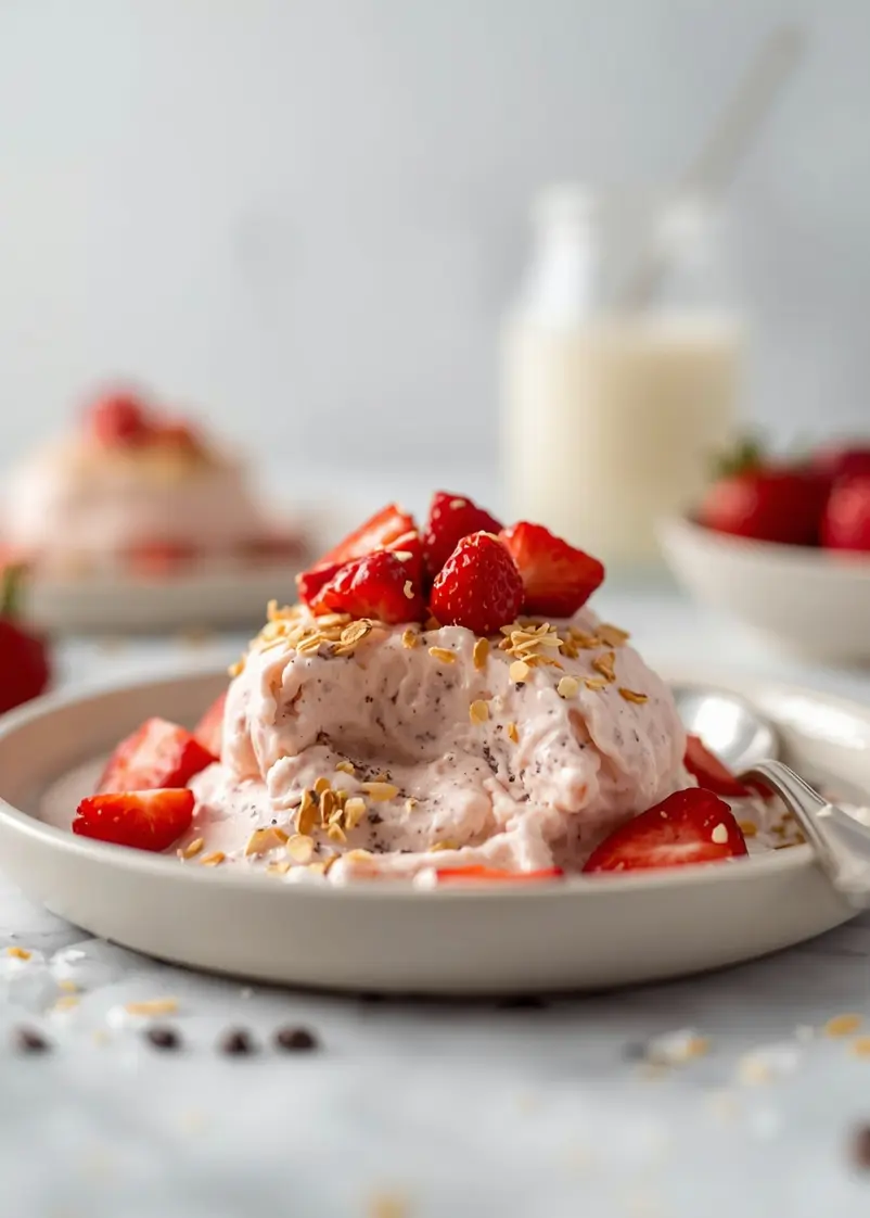 strawberry banana nice cream cozy ready to serve