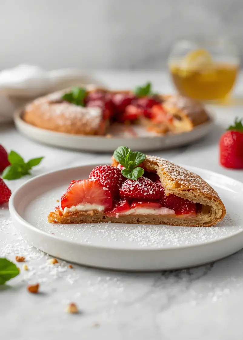 strawberry basil galette cozy ready to serve