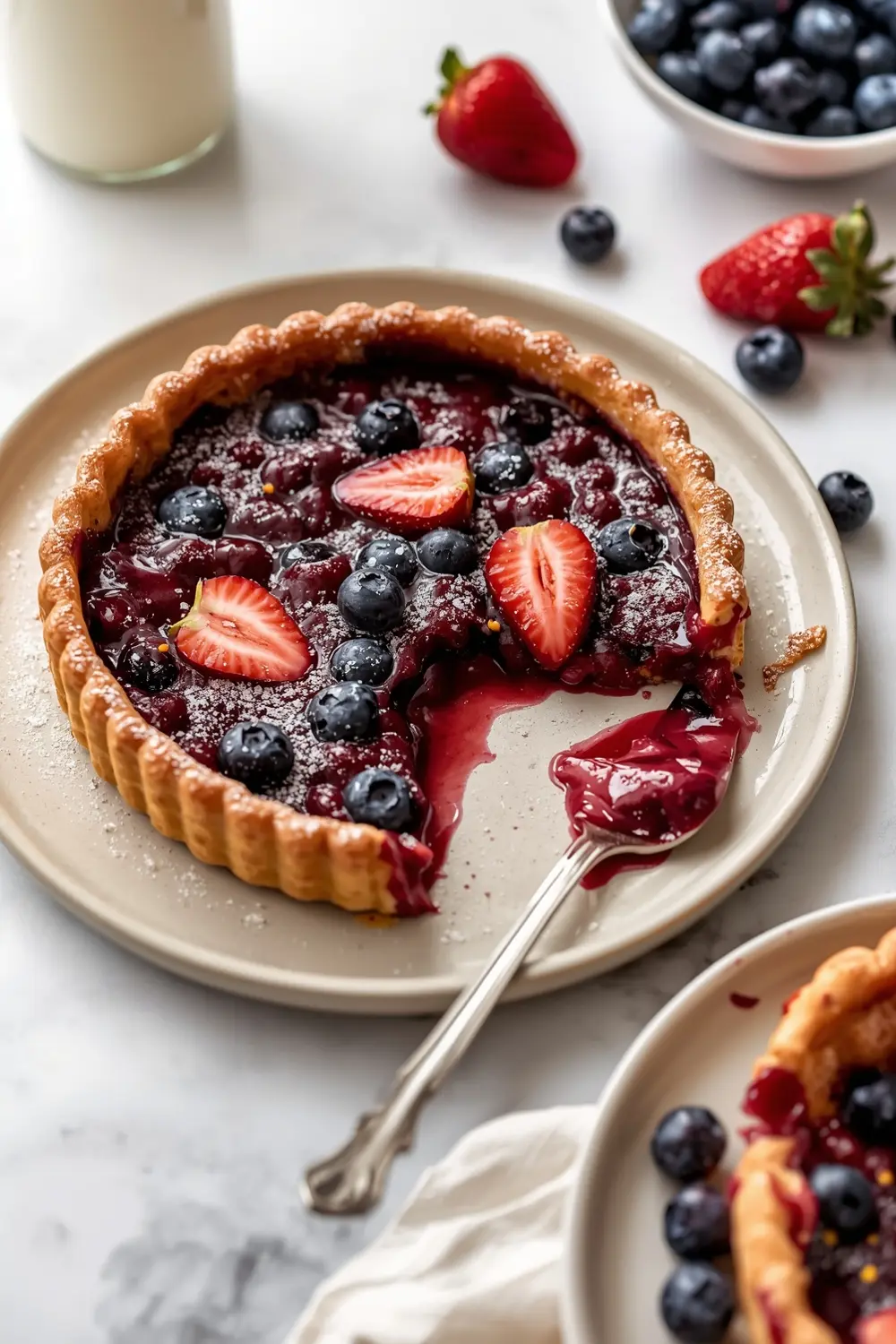 strawberry blueberry clafoutis cozy