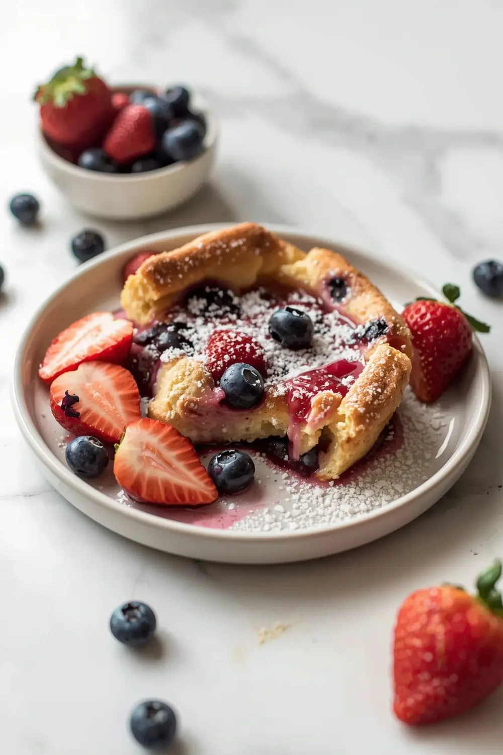 strawberry blueberry clafoutis cozy