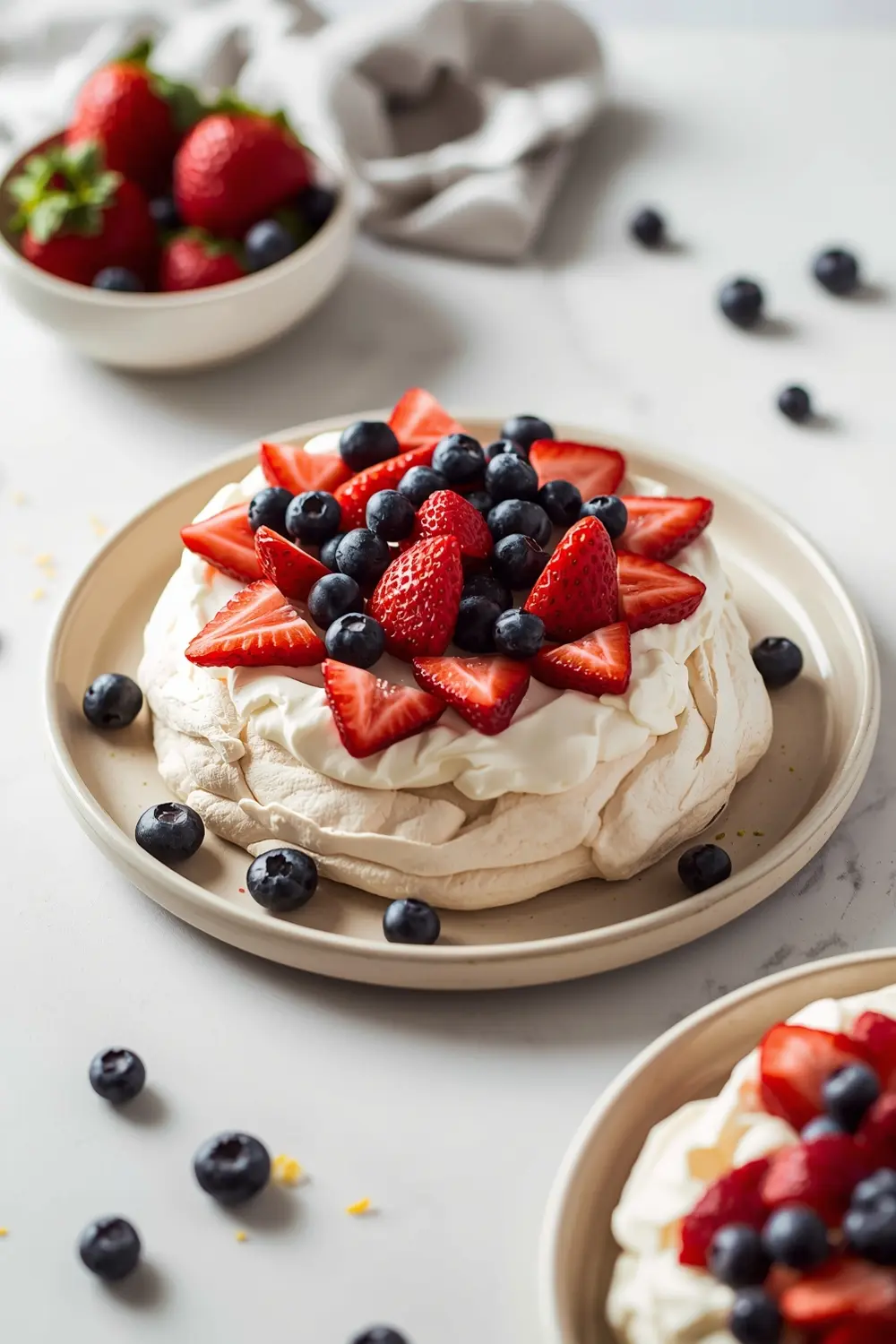 strawberry blueberry pavlova cozy