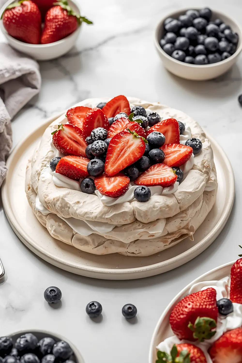 strawberry blueberry pavlova cozy