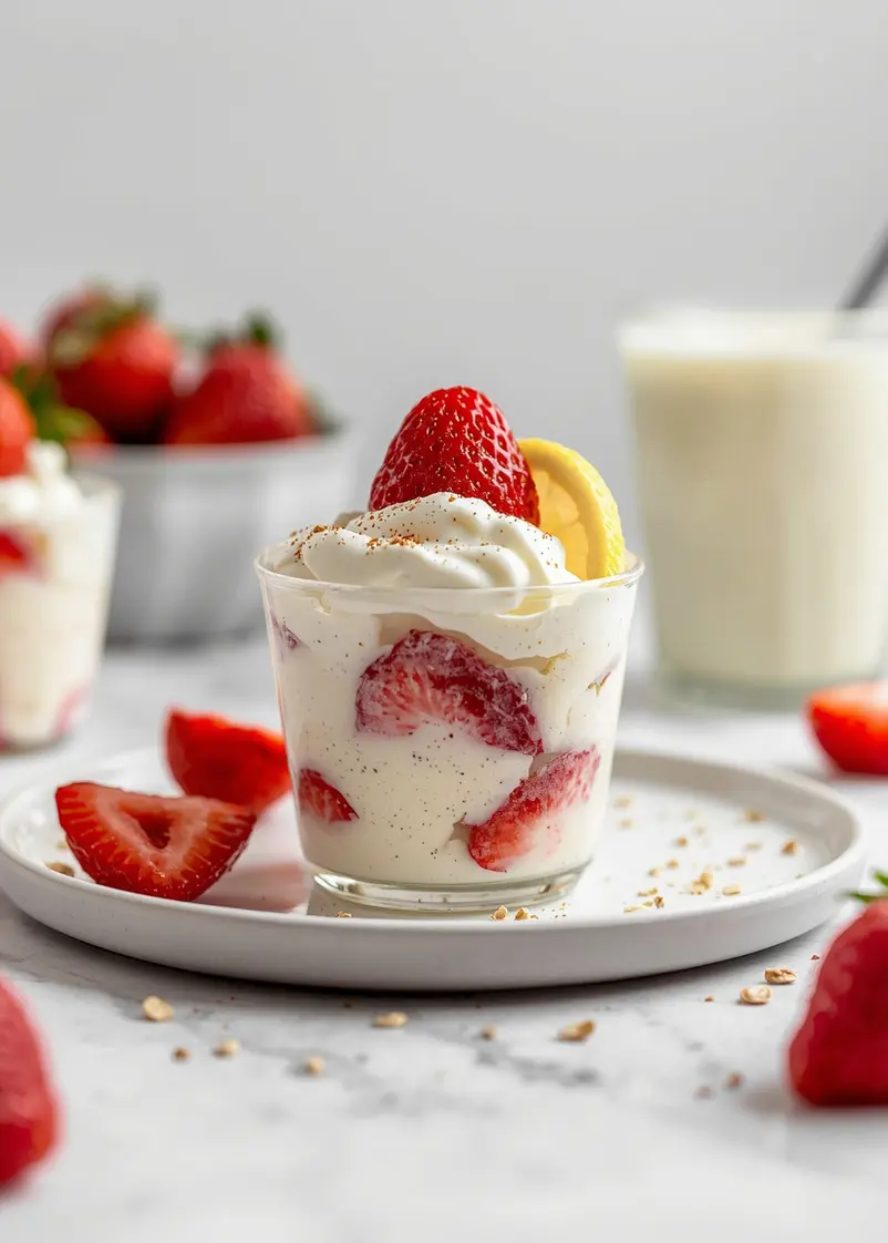 strawberry frozen yogurt cups cozy ready to serve