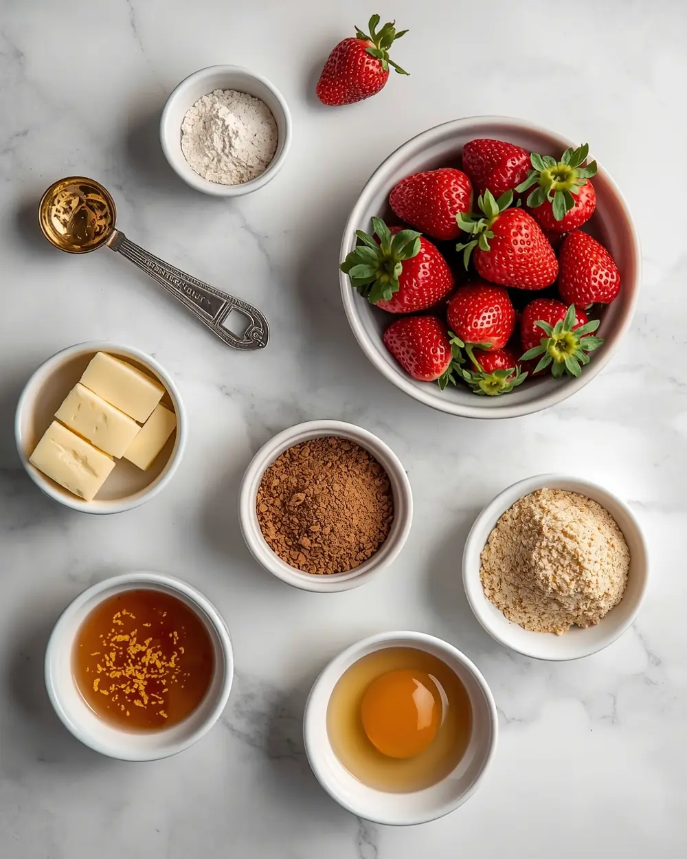 Ingredients for strawberry galette rustic cozy