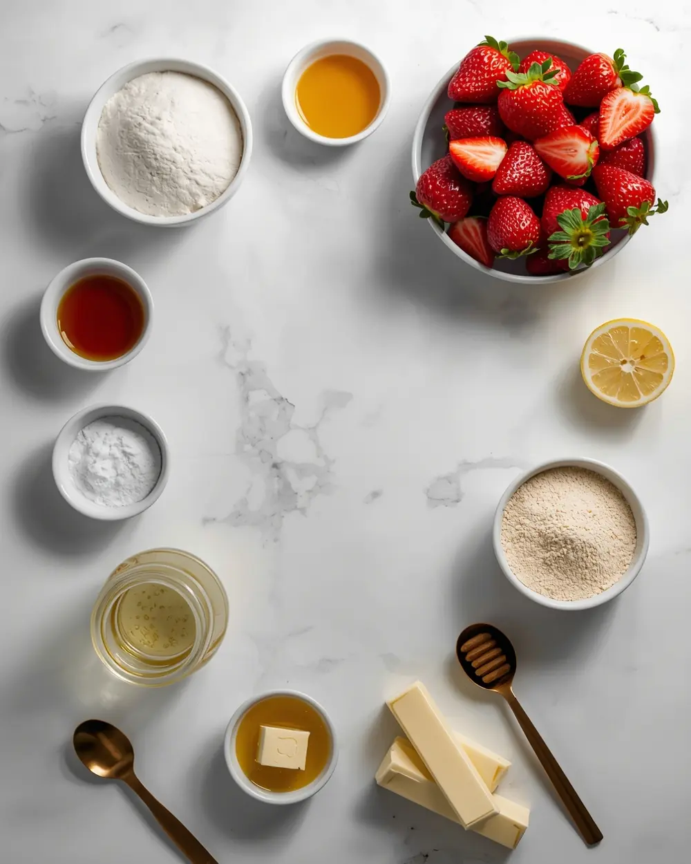Ingredients for strawberry galette rustic cozy recipe