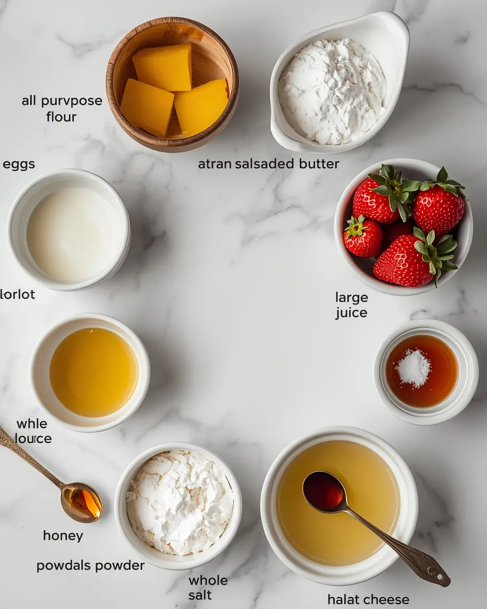 Ingredients for strawberry lemonade layer cake cozy