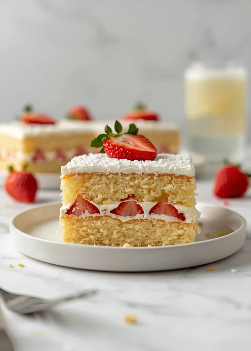 strawberry lemonade layer cake cozy ready to serve