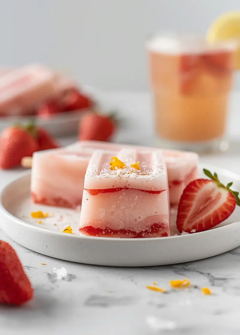 strawberry lemonade popsicles cozy ready to serve