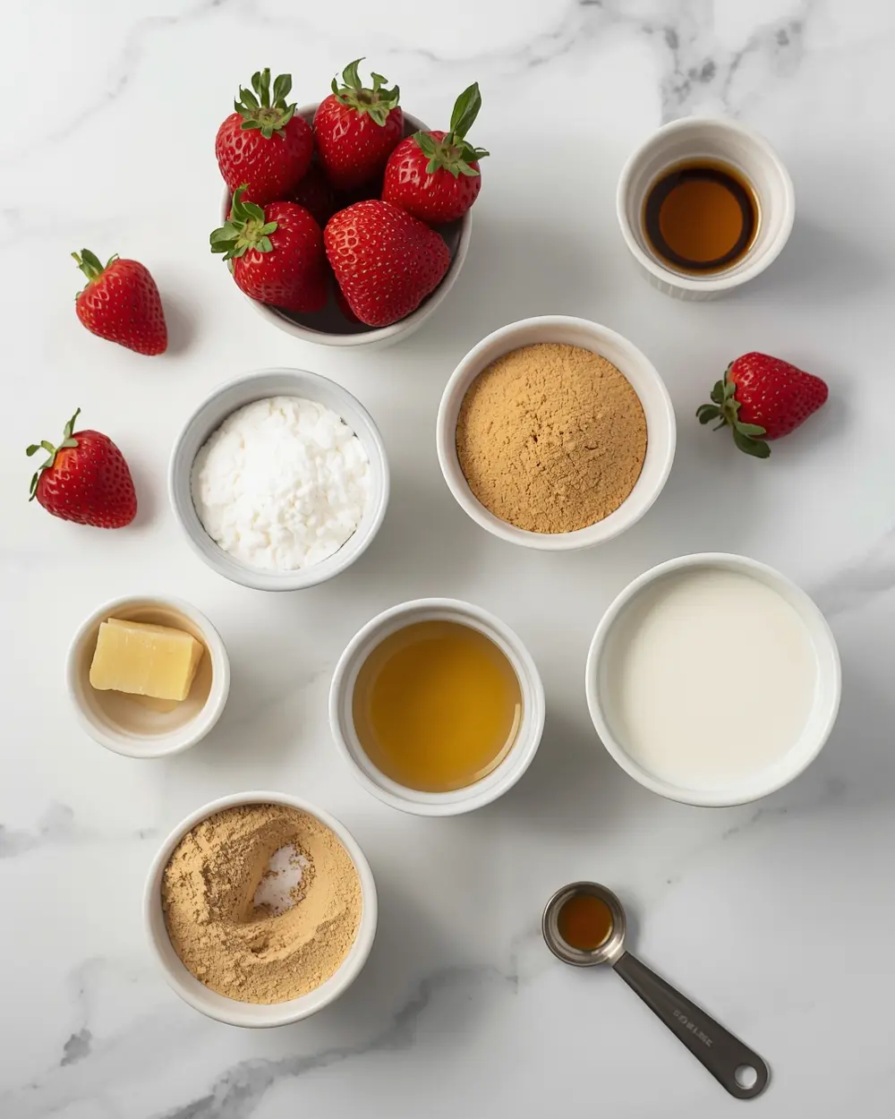 Ingredients for strawberry mousse cups cozy
