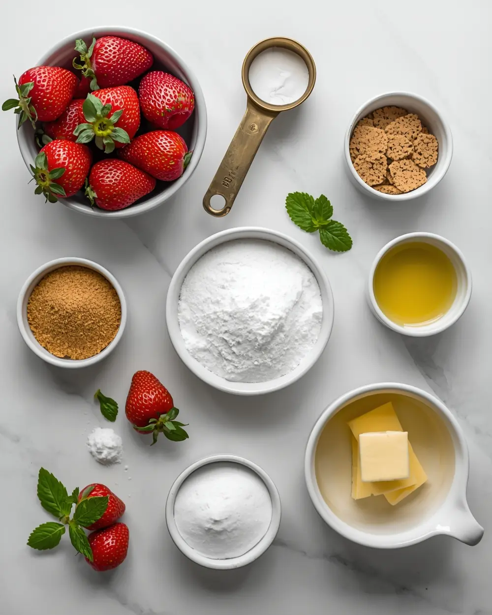 Ingredients for strawberry mousse cups cozy