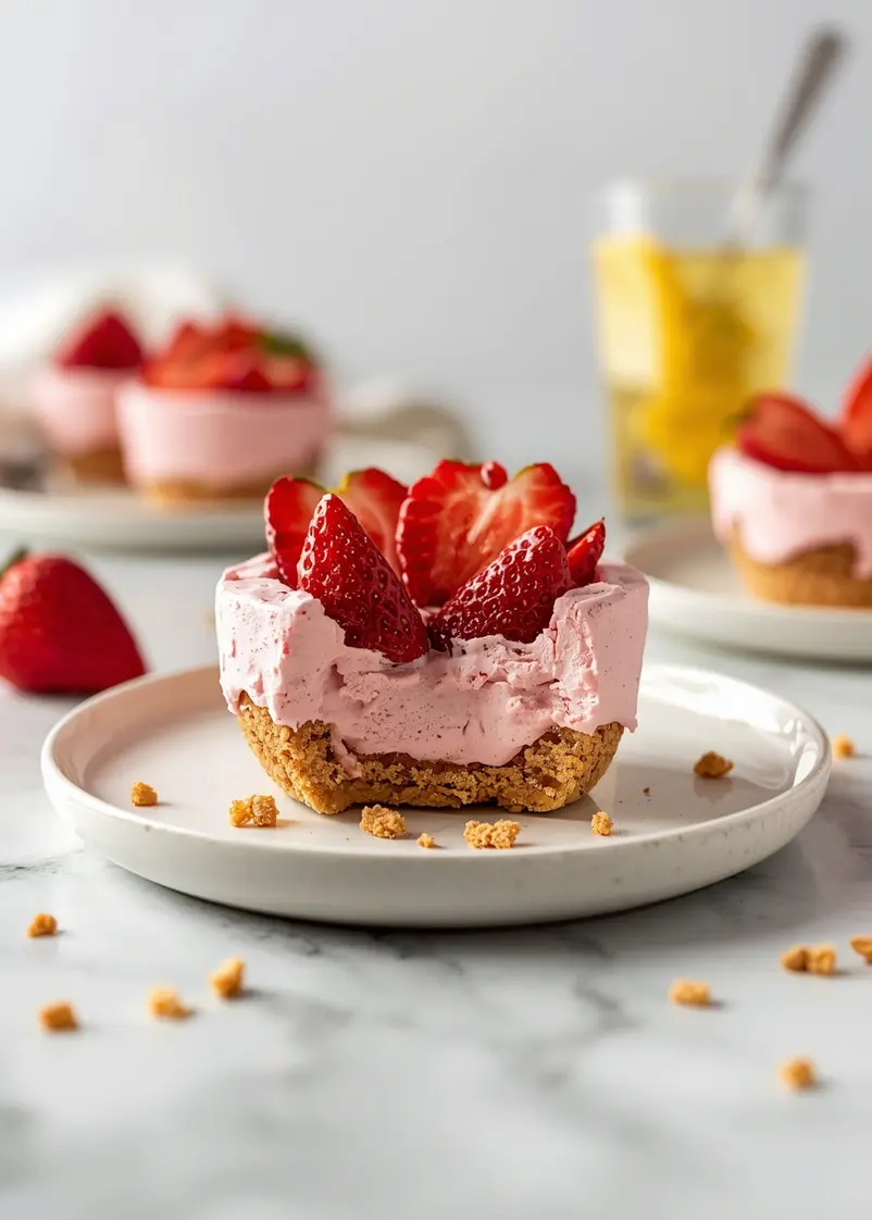 strawberry mousse cups cozy ready to serve