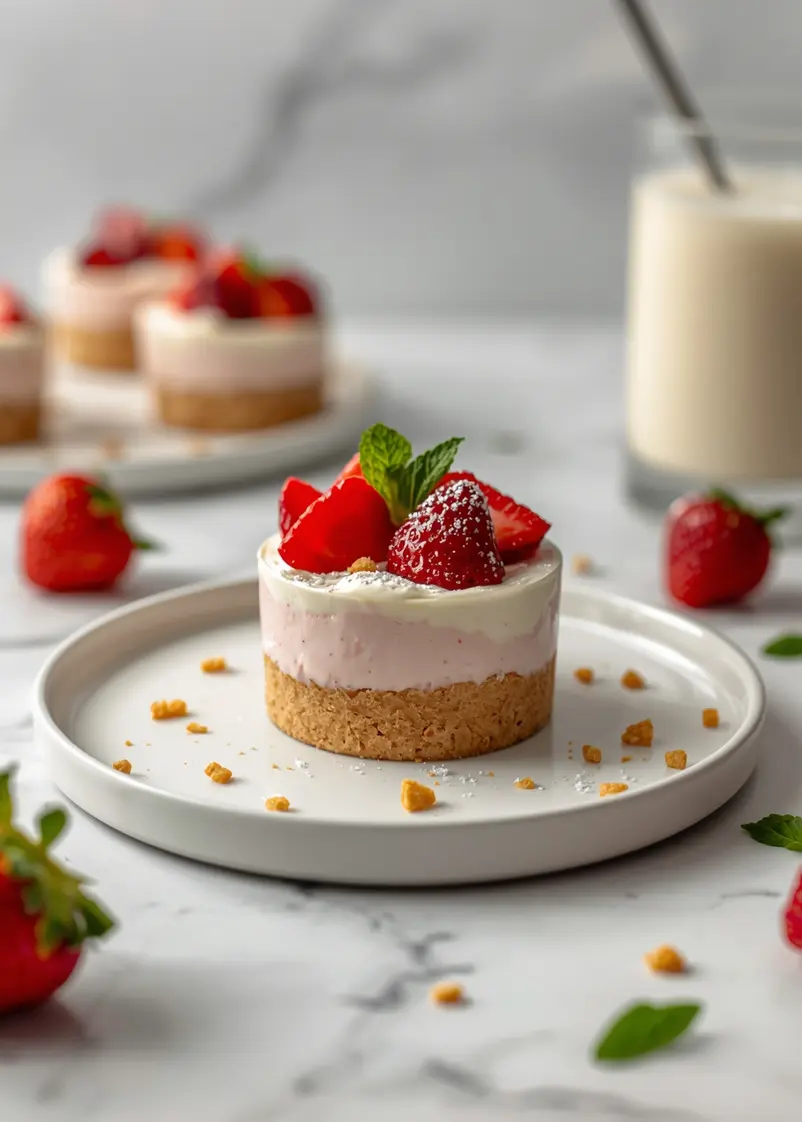 strawberry mousse cups cozy ready to serve