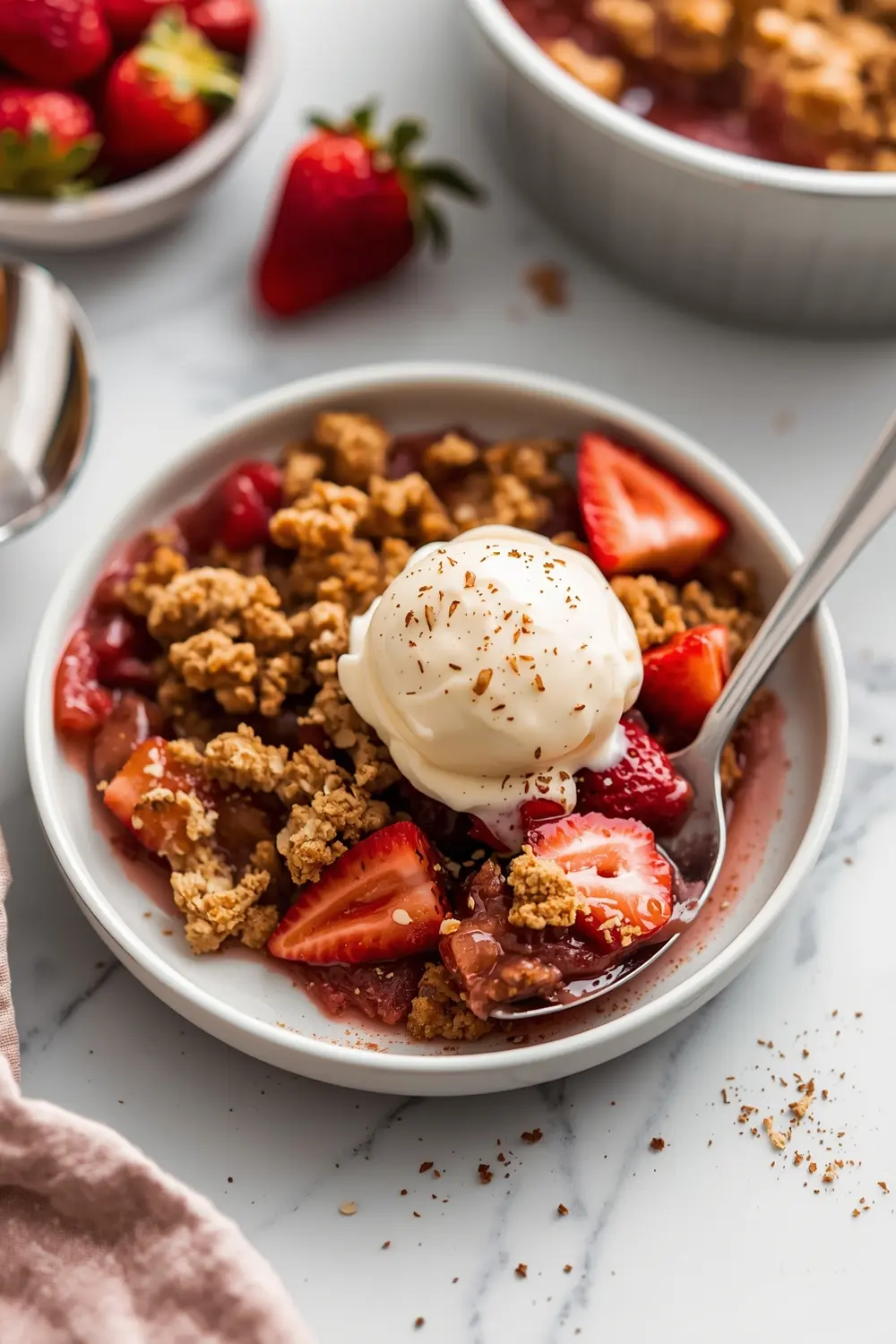 strawberry rhubarb crisp cozy