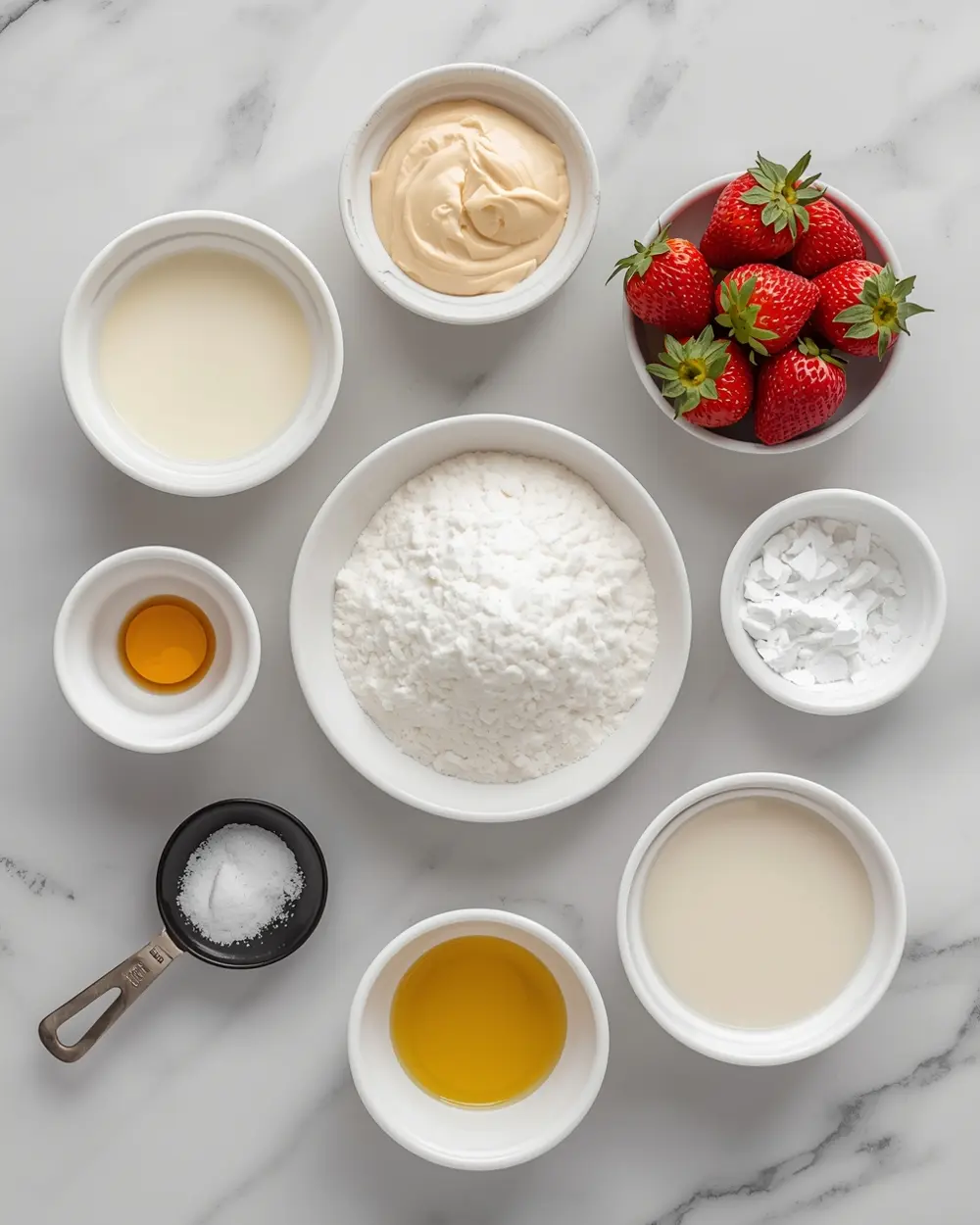 Ingredients for strawberry semifreddo cozy