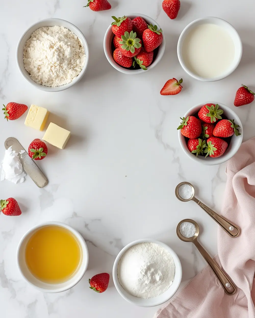 Ingredients for strawberry tres leches cozy