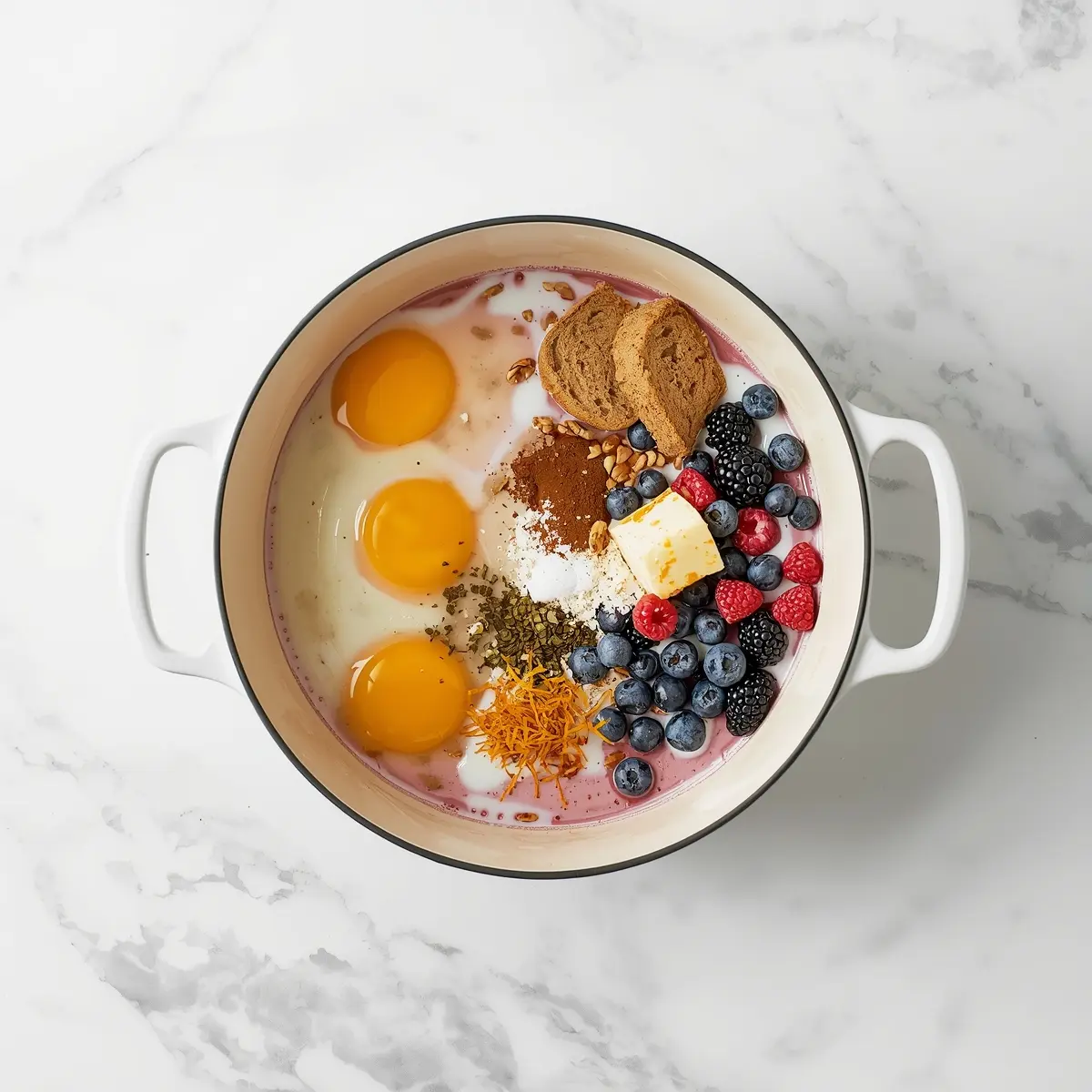 Cooking instructions for summer berry bread pudding cozy