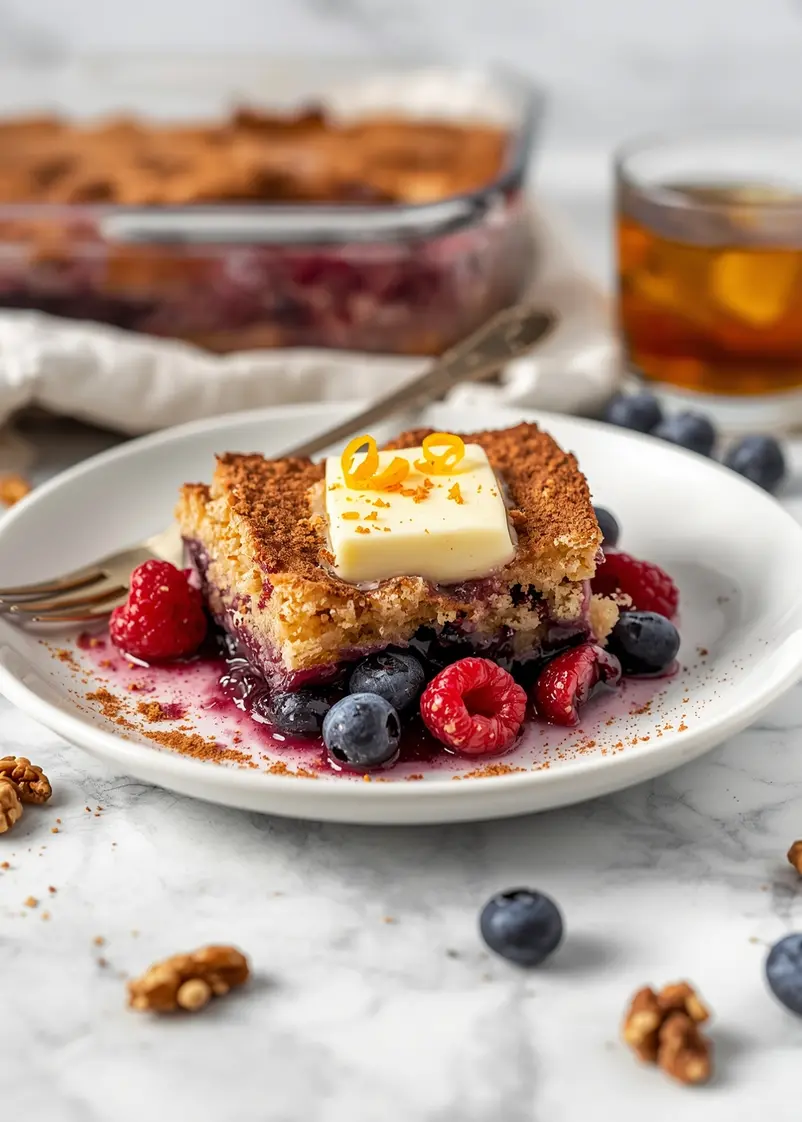 summer berry bread pudding cozy ready to serve