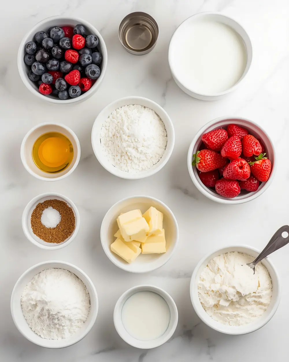 Ingredients for summer berry clafoutis cozy warm