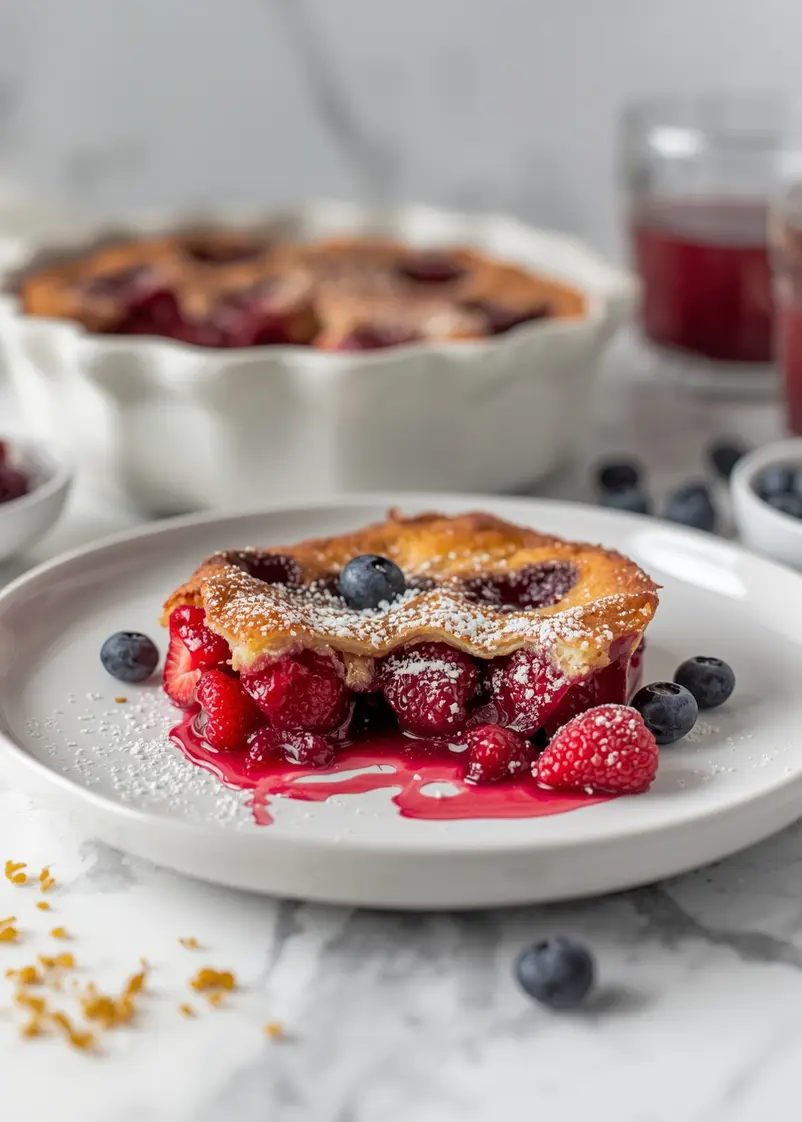 summer berry clafoutis cozy warm ready to serve