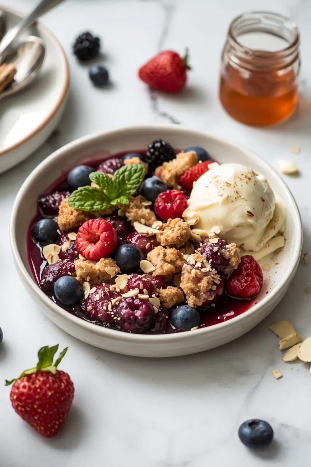 summer berry crumble warm
