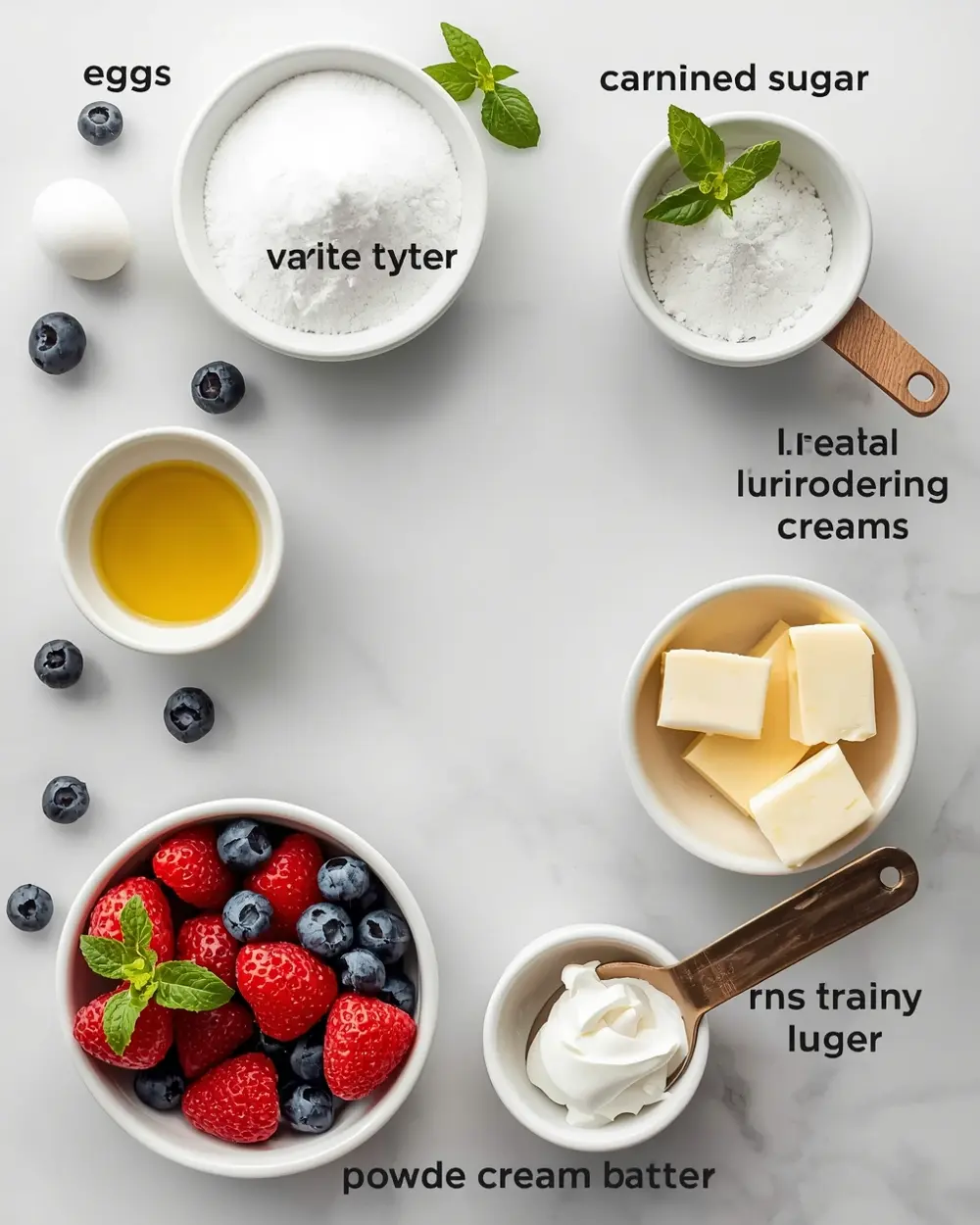 Ingredients for summer berry pavlova cozy warm
