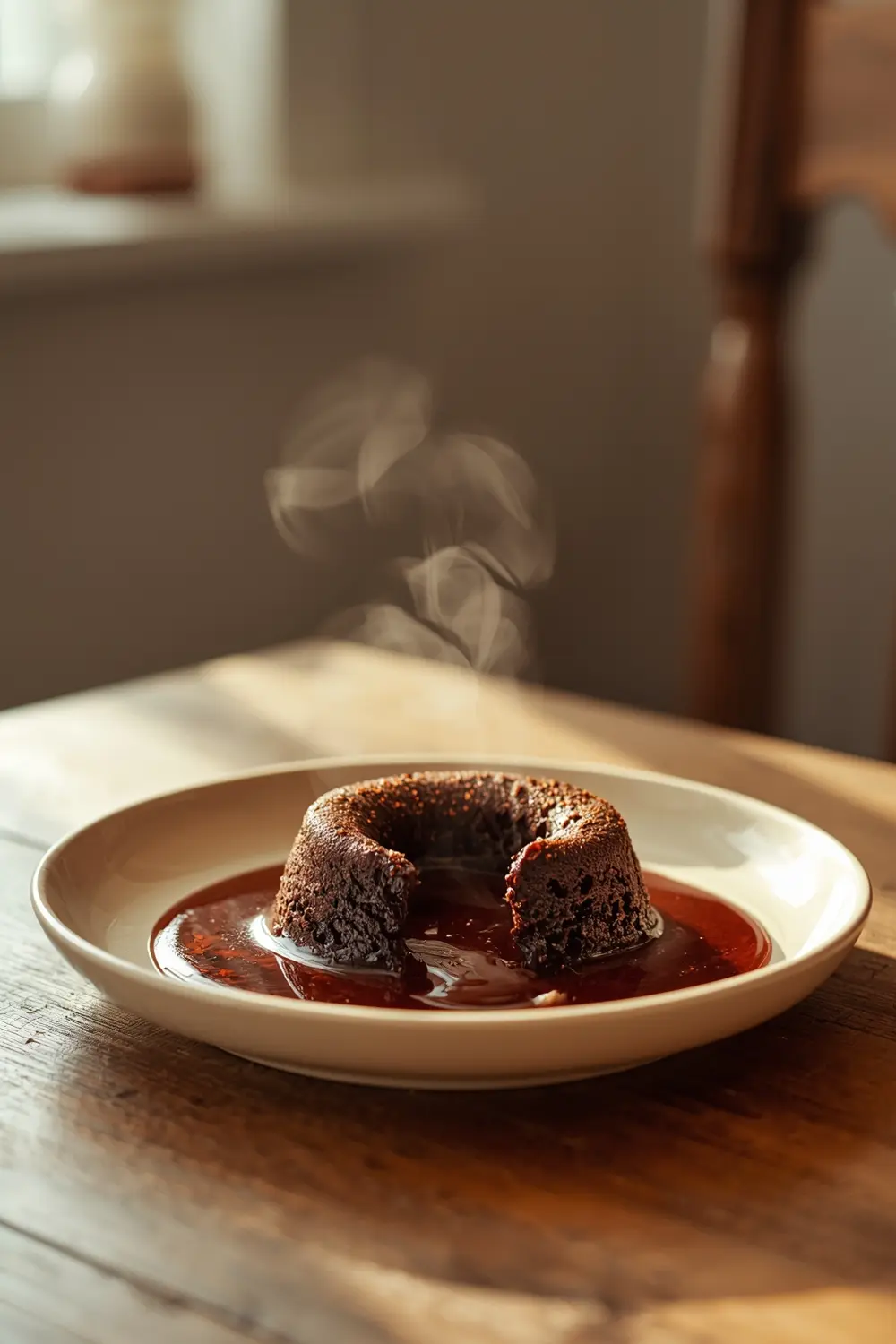 warm chocolate lava cake