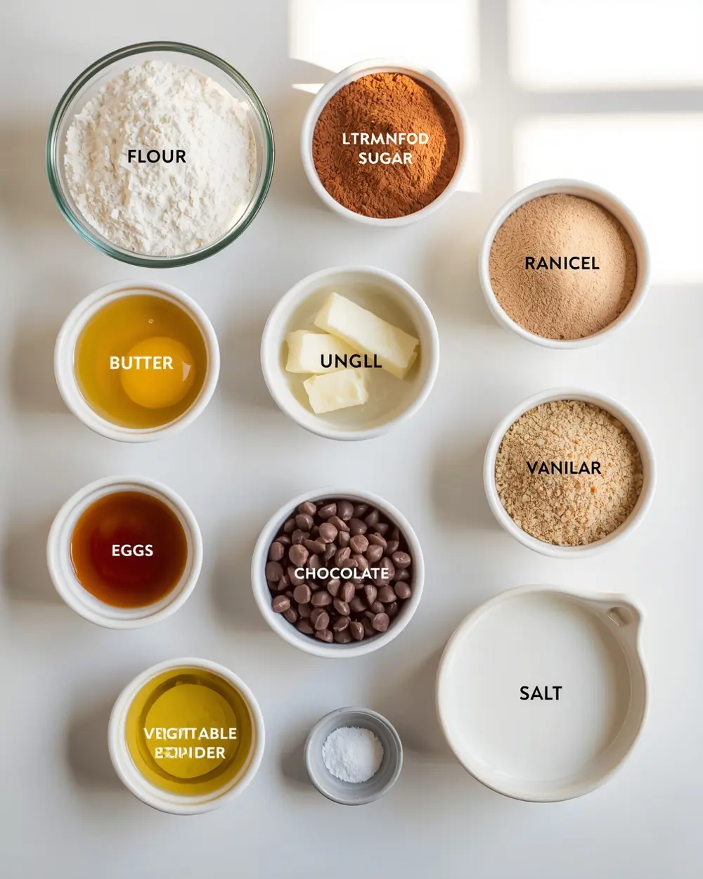 Ingredients for warm chocolate lava cake