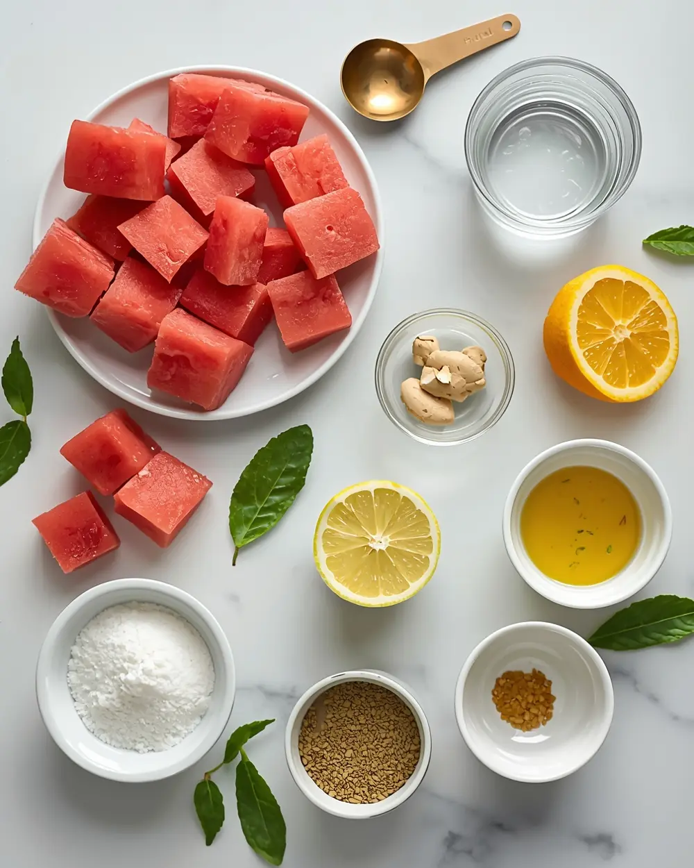 Ingredients for watermelon sorbet cozy homemade