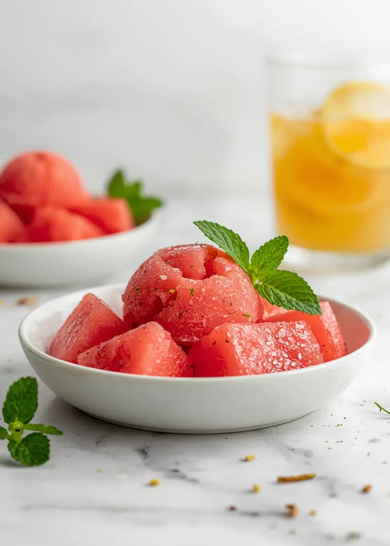 watermelon sorbet cozy homemade ready to serve