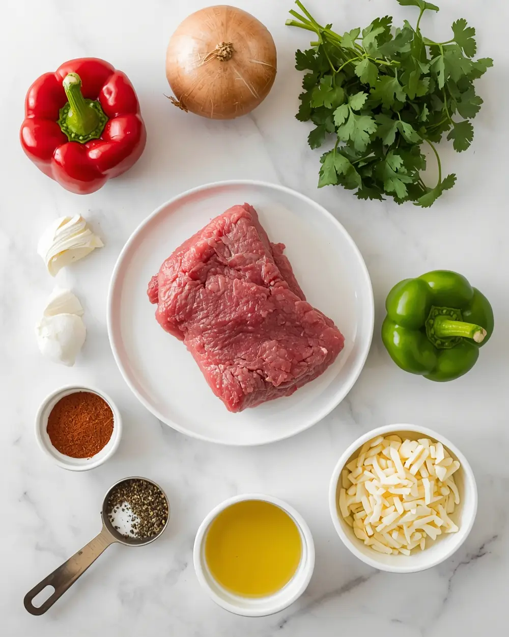 Ingredients for 4th of july beef kabobs cozy