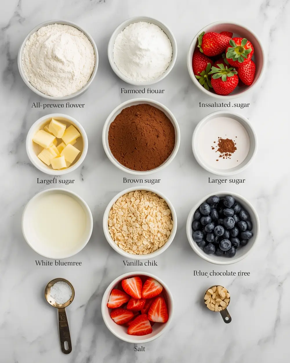 Ingredients for 4th of july brownie bites cozy