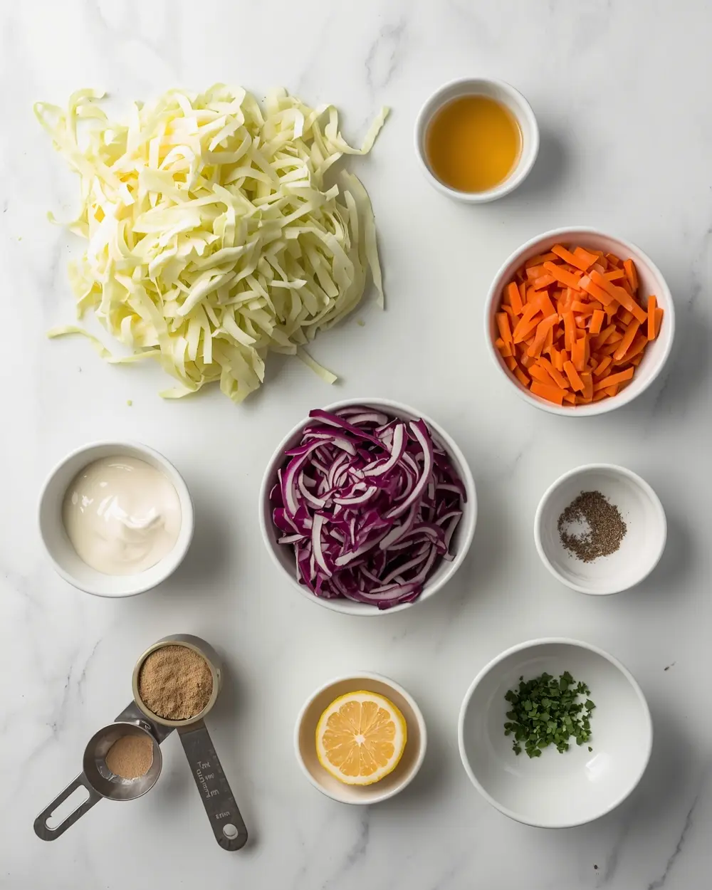 Ingredients for 4th of july coleslaw cozy