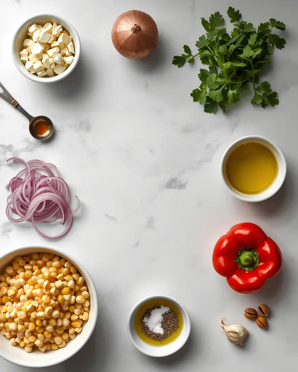 Ingredients for 4th of july corn salad cozy
