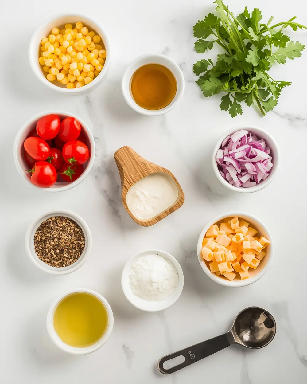 Ingredients for 4th of july corn salad cozy