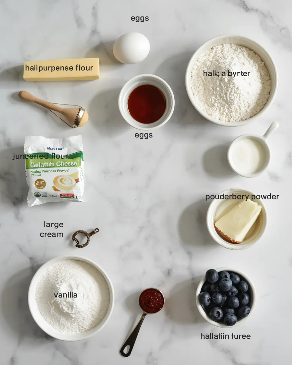 Ingredients for 4th of july flag cake cozy
