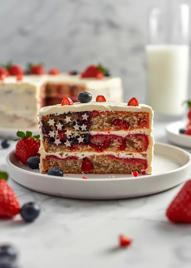 4th of july flag cake cozy ready to serve