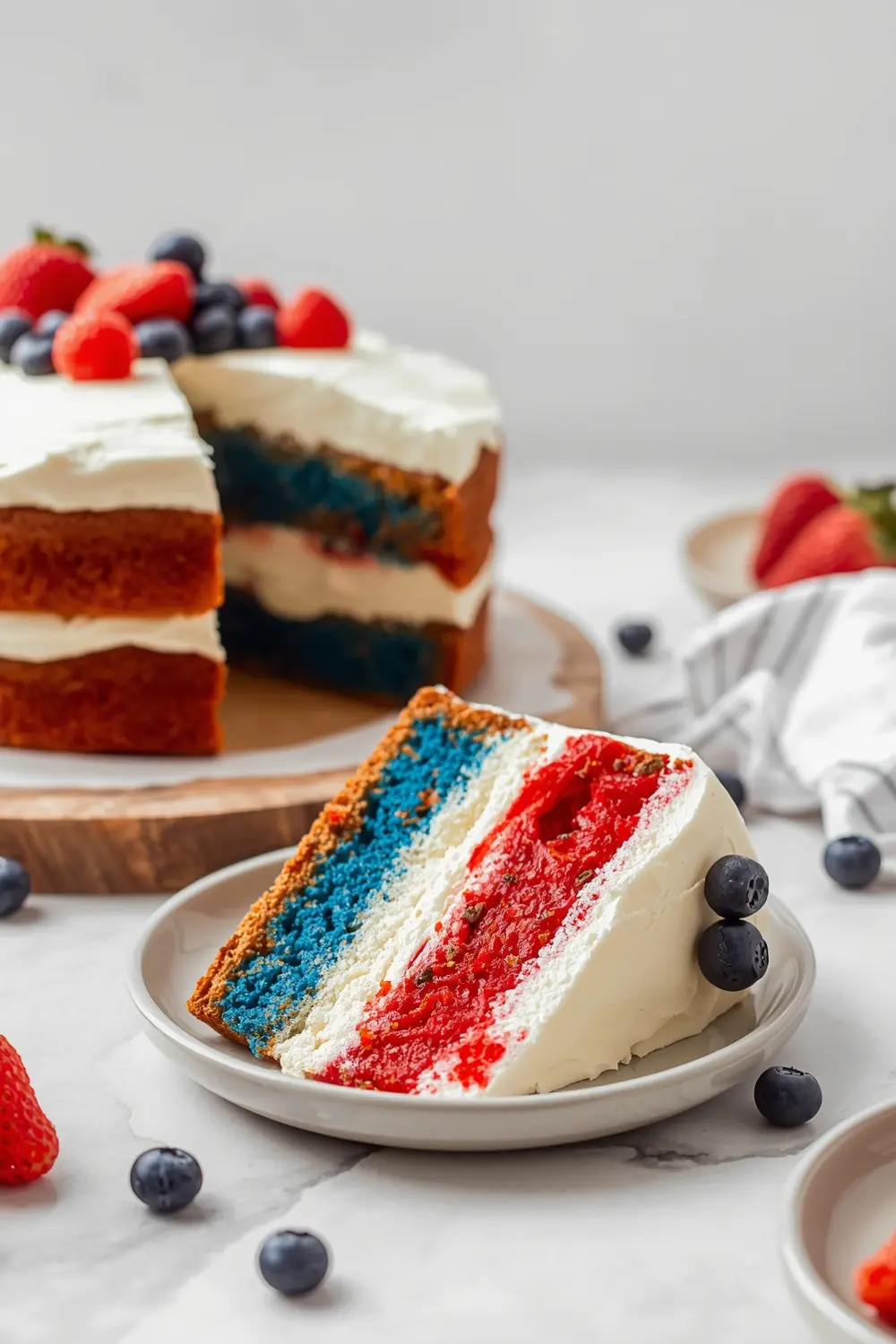 4th of july red white blue cake cozy