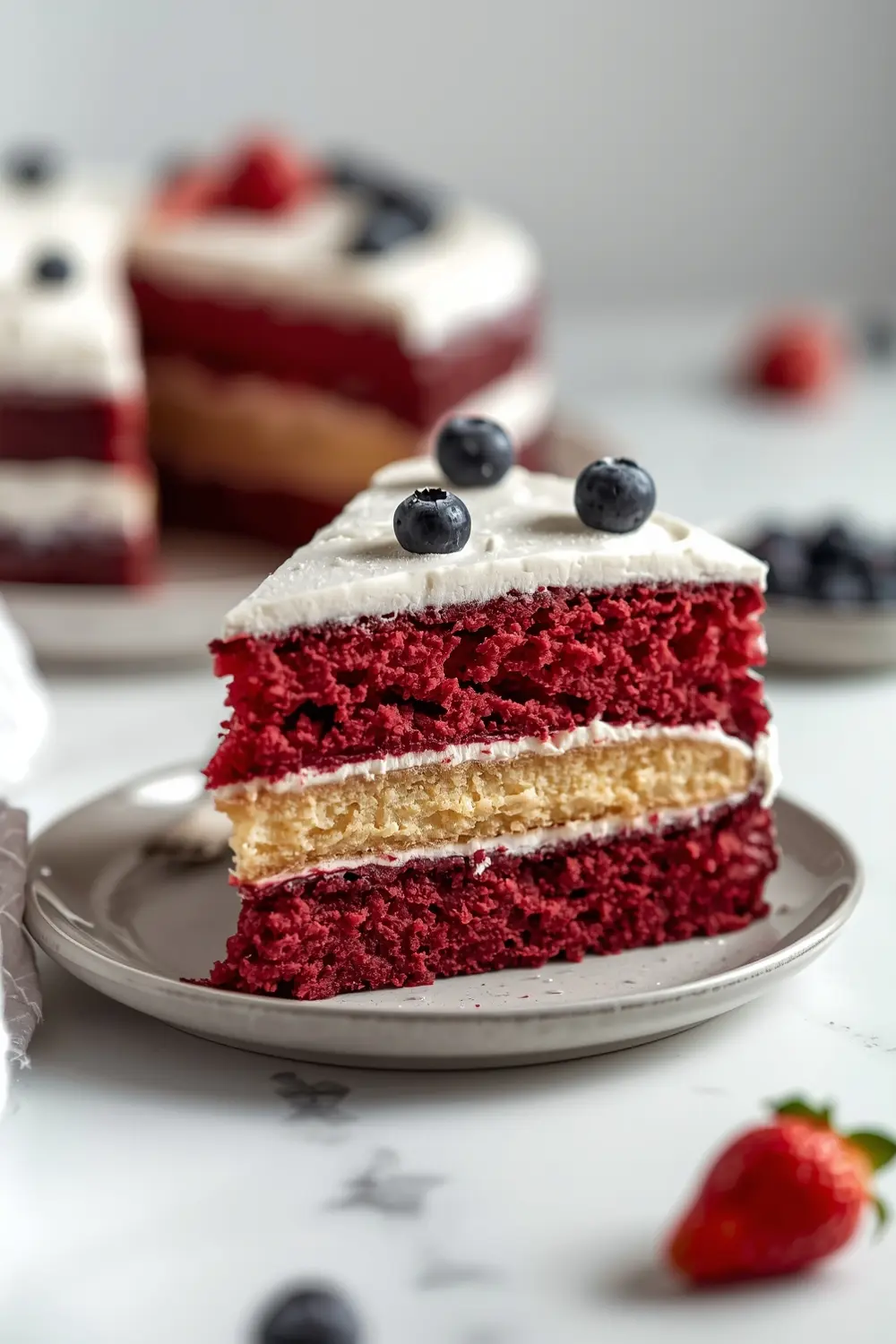 4th of july red white blue cake cozy