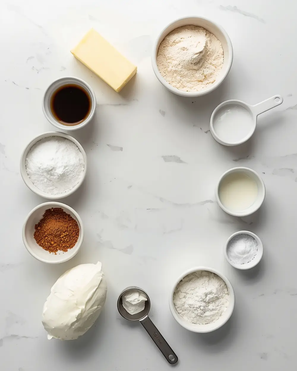 Ingredients for 4th of july red white blue cake cozy