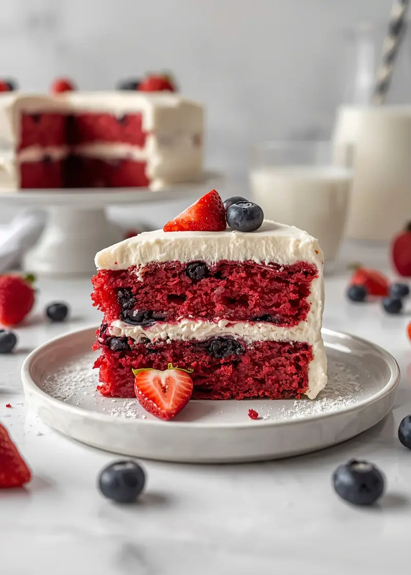 4th of july red white blue cake cozy ready to serve