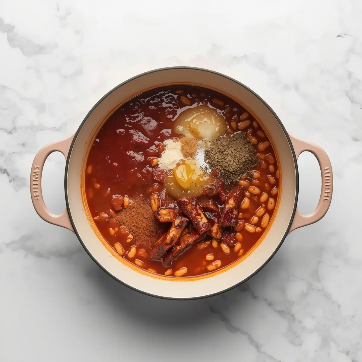 Cooking instructions for cozy BBQ baked beans summer