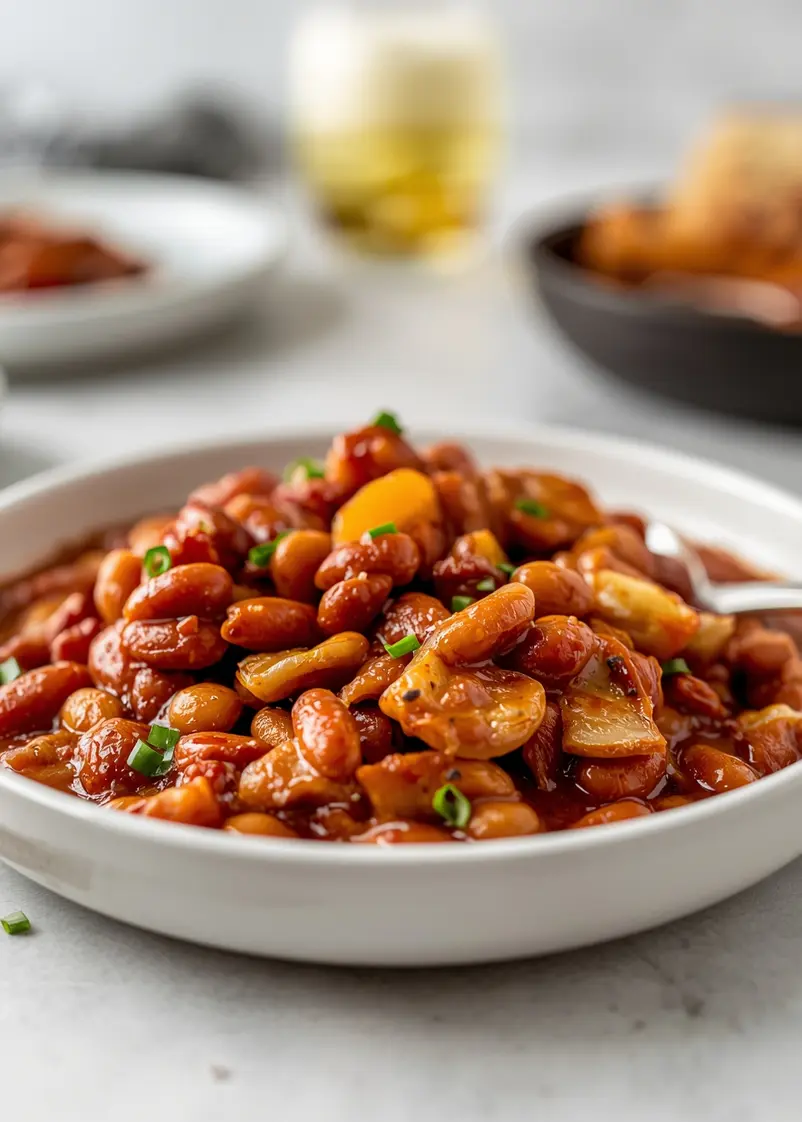 cozy BBQ baked beans summer ready to serve