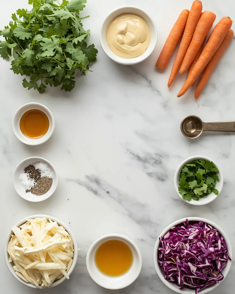 Ingredients for cozy BBQ coleslaw summer