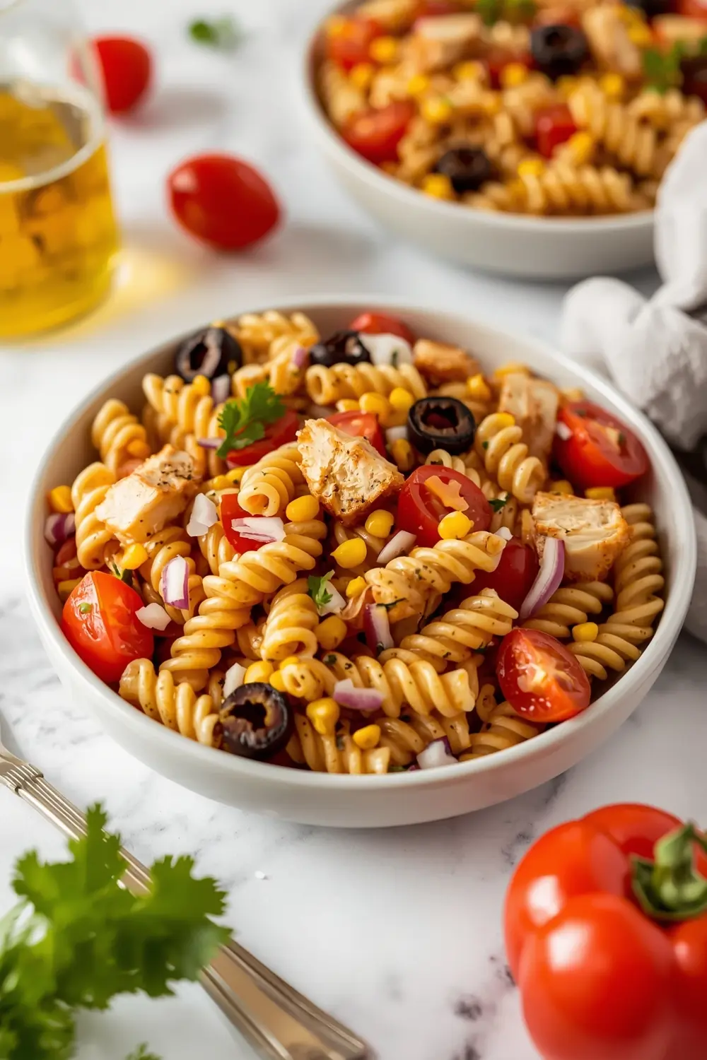 cozy BBQ pasta salad summer