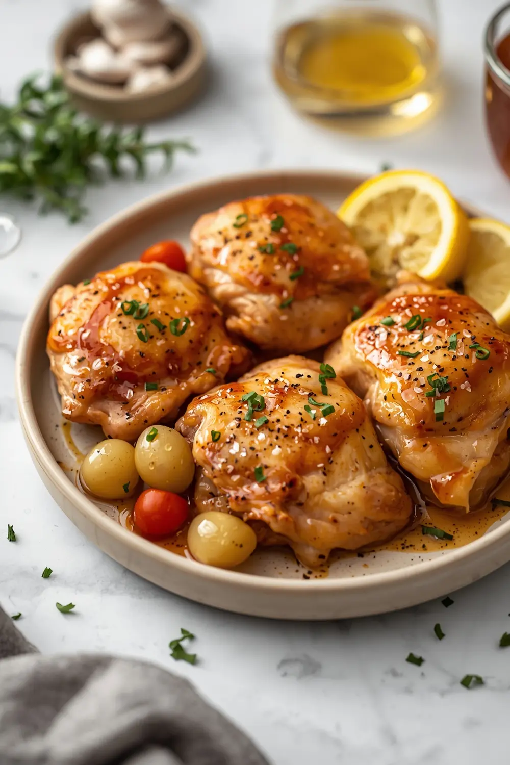 cozy baked chicken thighs summer